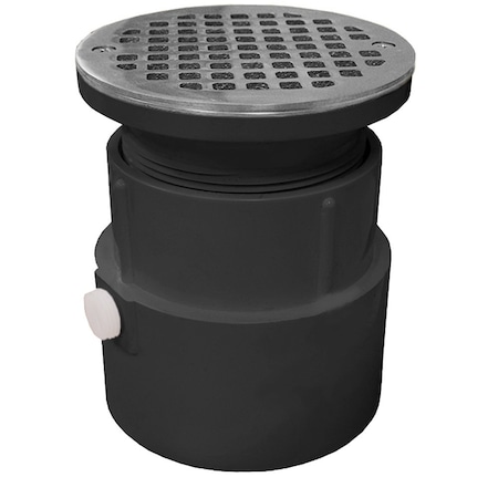 Jones Stephens 4in. PVC Over Pipe Fit Drain Base with 3-1/2in. Plastic Spud and 5in. Chrome Plated D53419